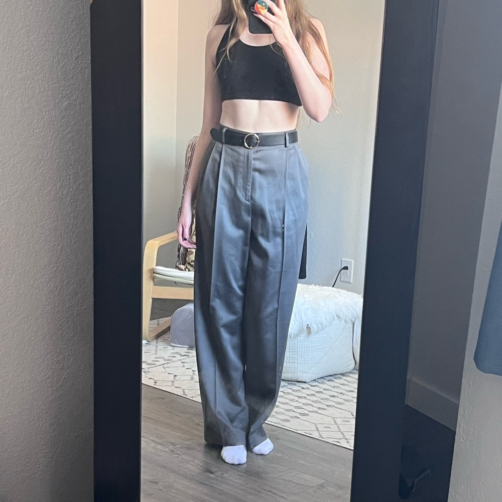 Ellen Tracy Women's Gray High-Waisted trousers